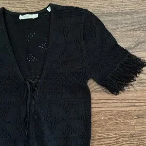 A.L.C. | Dresses | Alc Black Knit Crochet Dress | Poshmark